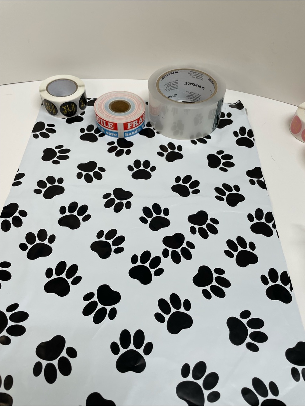 Poly Mailers Black Paw Print Shipping Mailer Bags Set of 15